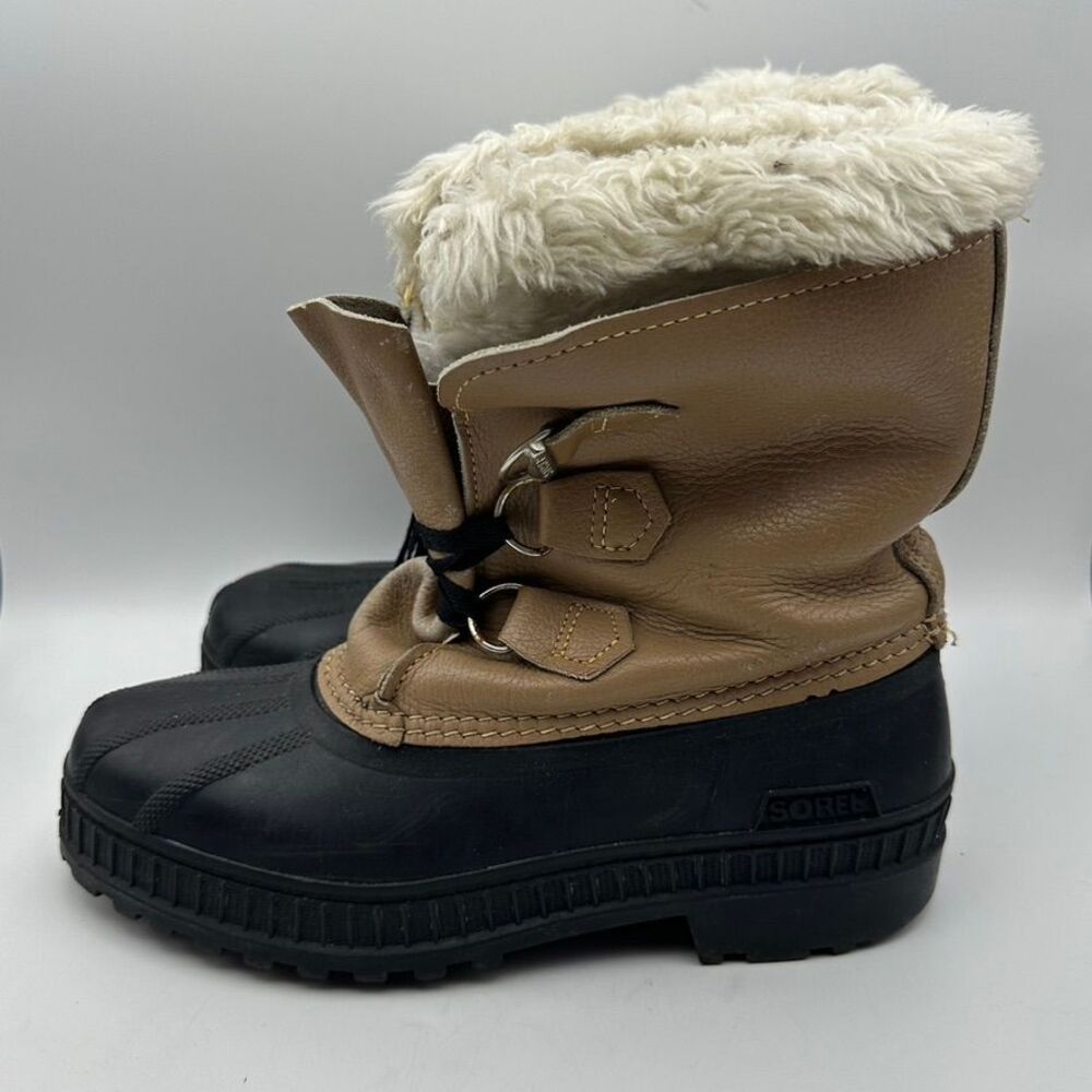 Sorel Winter Duck Boots Sherpa Lined Waterproof Snow Boots‎ Size 6